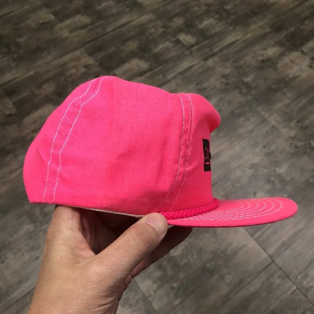 Vintage Wilson-Gregory GM Dealership Neon Snapback Hat Pink‎ 90s USA Made